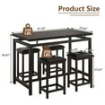 thumbnail image 4 of 5 Piece Counter Height Dining Set, Industrial Dining Room Table Sets, Rectangle Pub Table Set with 4 Stools, Breakfast Nook Table Set, 47.2'' L X 23.62'' W X 36.42'' H, TE197, 4 of 10