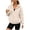 Beige, variant on Women's Oversized Zip-Up Hoodie, Full-Zip Fleece Sweatshirt Jacket with Kangaroo Pocket and Drop Shoulder, Long Sleeve Solid Color Casual Coat for Fall Winter