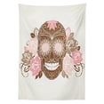 thumbnail image 3 of Ambesonne Sugar Skull Tablecloth Rectangular Table Cover, Roses and Thorns, 60"x84", Warm Taupe Chocolate, 3 of 4
