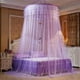 thumbnail image 2 of Mosquitera de encaje estilo princesa con forma de princesa y dosel redondo transpirable para cama (morado), 2 of 8