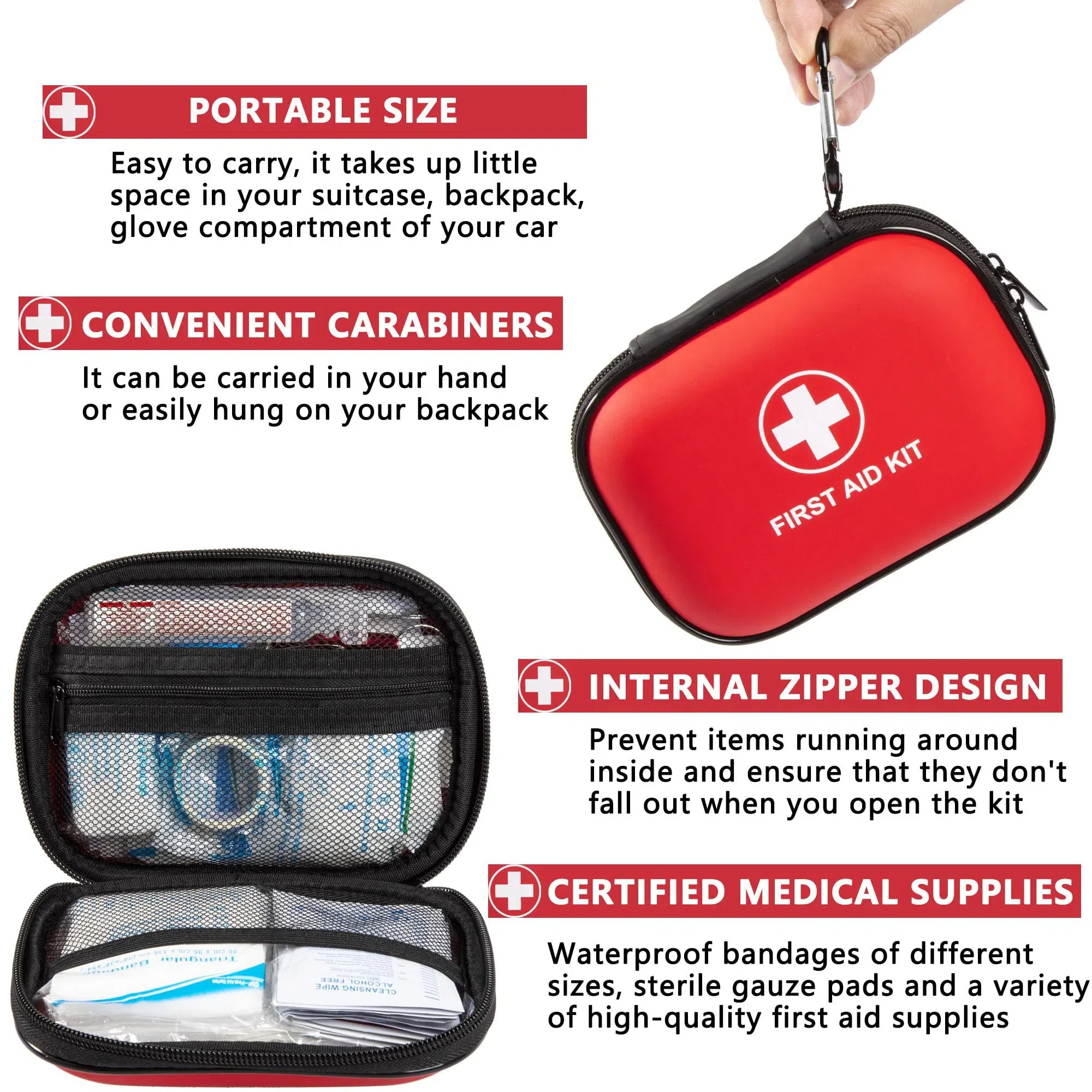 WEXLYN Mini First Aid Kit - 120 Piece Waterproof Hard Shell photo 6