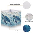 thumbnail image 6 of DEIARA Deep Blue Sea Turtle Storage Basket Foldable Easy to Clean Durable with Hollow Support Plate with Handle 11.02×11.02×11.02 in, 6 of 8