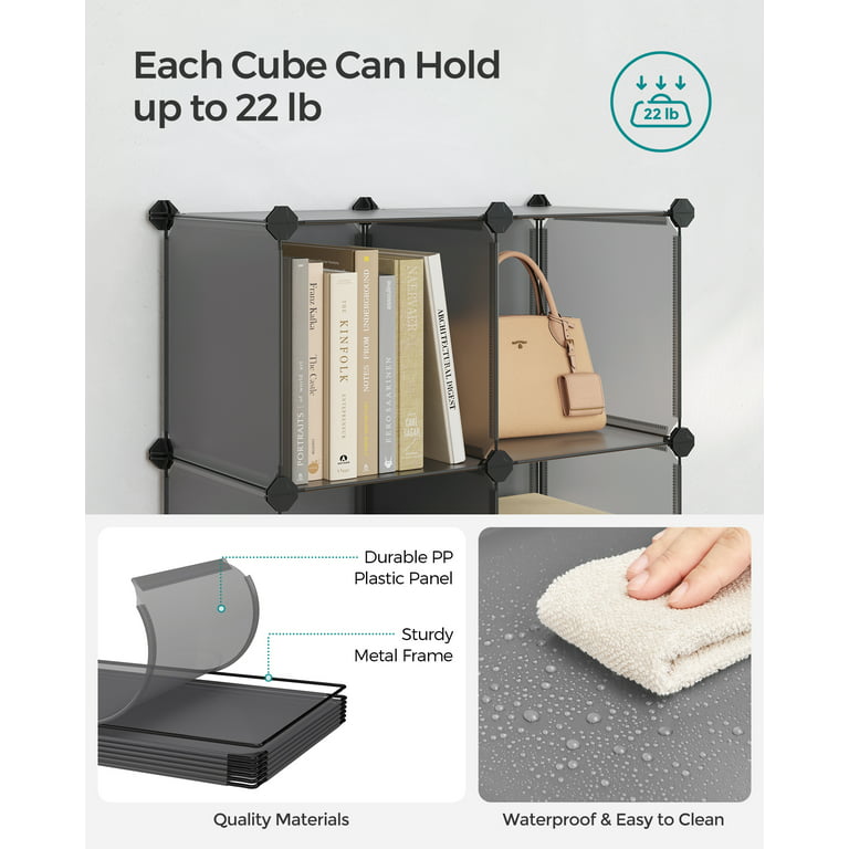 SONGMICS Cube Storage, Plastic Cube Organizer Units,DIY Modular Closet Cabinet