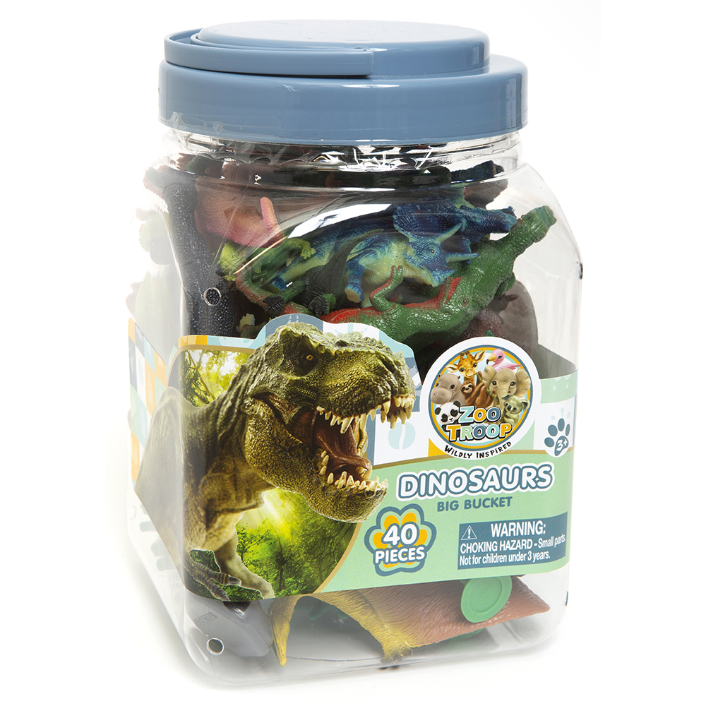 Zoo Troop Big Bucket of Dinosaurs β 40-Piece Play Set | Educational & Imaginative Toy | Collectible Gift