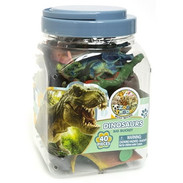 Zoo Troop Big Bucket of Dinosaurs – 40-Piece Play Set for Kids Ages 3  | Educational & Imaginative Toy | Novelty & Collectible Gift