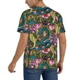thumbnail image 2 of Hirioo Snake And Flower for Men's Baseball T-shirt Shirts Short Sleeve Casual Summer Button Stretch T Shirts,Size S-4XL-3X-Large, 2 of 7