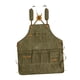 thumbnail image 3 of Delantal de trabajo impermeable para cocina, tienda, lona, ​​espalda cruzada, tirantes ajustables verde oscuro, 3 of 9
