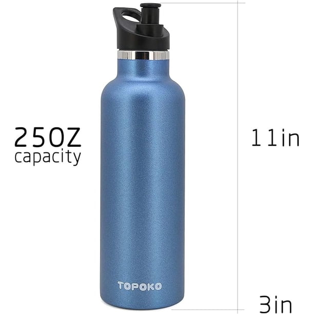 25 oz Hydro Double Wall Flask Stainless Steel Water Bottle, Bite Valve Top, Vacuum Insulated, Sweat Proof, Leak Proof Sports Thermos. Standard Mouth