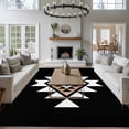 thumbnail image 4 of Triangle Combination Pattern Washable Living Room Rugs 5'x8', White Brown Black Retro Decor Low Pile Throw Large Area Rug Non-Slip Sturdy Edge Binding Carpet for Living Room Kitchen Office, 4 of 9