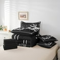 thumbnail image 4 of Erosebridal Cherry Blossoms Bedding Sets Twin Size,Black White Comforter Sets with Sheets,Japanese Style Bed in a Bag Twin size,Microfiber Floral Bedroom Decorative,Reversible,7pcs, 4 of 6
