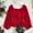 Red, variant on Women's Sequin Top With Ruffle Hem Festival Ready Classic Womens Blouse Raglan Sleeve Shirts for Women Set Shirt for Women