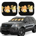 thumbnail image 6 of Kdxio Sunflower Gnomes 5 Print 2-Piece Sun Shade Front Windshield - Foldable Car Front Window Sunshades for Most Sedans SUV Truck, 6 of 6