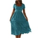 thumbnail image 1 of Vestidos Para Mujer Vestido Midi Moda Casual Cuello Cuadrado Estampado Manga Corta Vestido Suelto Odeerbi  ODB171265, 1 of 7