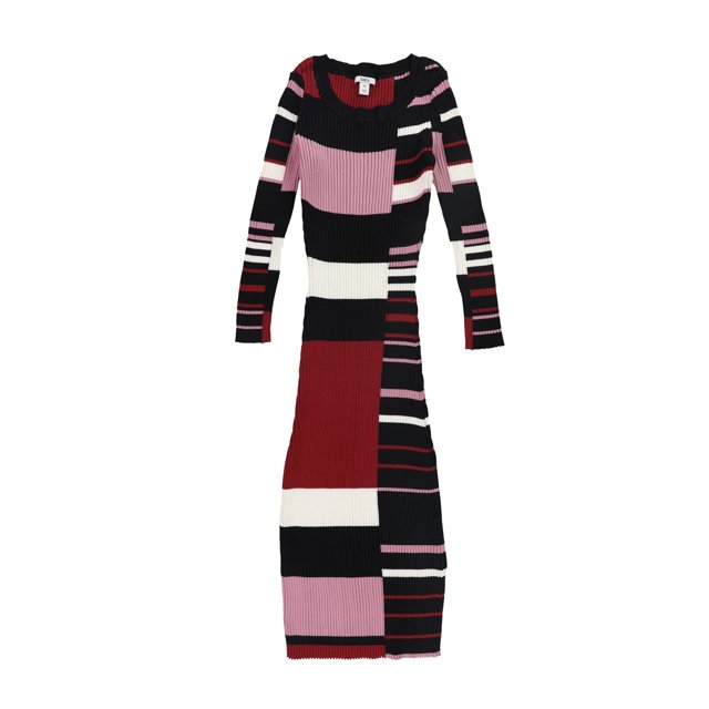 bar III Robe Chandail Rayée pour Femmes, Multicolore, Grand