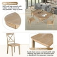thumbnail image 3 of EUROCO 5 Piece Dining Room Table Set,42" Round Dining Table with Extendable Tabletop & Breakfast Nook,Easy Clean Tabletop,Natural Wood Wash, 3 of 8