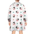 thumbnail image 2 of Wearable Oversized Blanket,White Cow Fruit Pattern Wearable Blanket Hoodie for Adults,Cozy Hooded Blankets with Super Pockets,Super Warm Fuzzy Pullover for Women & Men, 2 of 6