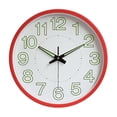 thumbnail image 1 of 12 Inch Luminous Wall Clock Minimalist Round Quartz Clock for Bedroom Living Room Decoration Red, 1 of 6