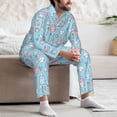 thumbnail image 7 of Honeii Funny Cute Teeth Pattern Mens Pajamas Set,2pcs Men's Lounge Long Sleeve Sleep Shirt and Pajama Bottoms Sleepwear Set,Mens Pjs Sets-XX-Large, 7 of 7