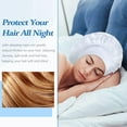 thumbnail image 2 of 6 Pack Colors Satin Lined Silky Sleeping Bonnets Shower Caps Curly Long Hair Protector Night Large Waterproof Adjustable Wide Brim Band Sleep Hats Hair Wraps for Women Men Girls (Neutral Colors), 2 of 4