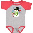 thumbnail image 3 of Inktastic Christmas Snowman in Top Hat with Candy Cane Boys or Girls Baby Bodysuit, 3 of 5
