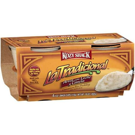 Kozy Shack: All Natural 4-4Oz. Snack Cups La Tradicional Cinnamon Rice Pudding, 16 oz