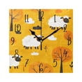 thumbnail image 6 of WOBOGO Cute Cartoon Sheep Wall Clock 7.78 Inch Battery Operated Silent Unit Square Rustic Vintage Style for Home Bedroom Office Gold Pointer, 6 of 8