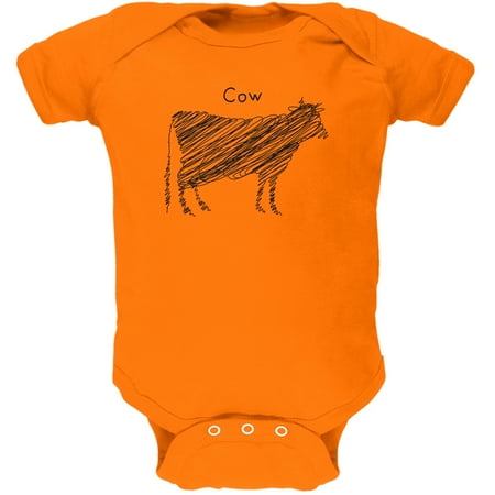 

Cow Scribble Drawing Orange Soft Baby One Piece - 6 month