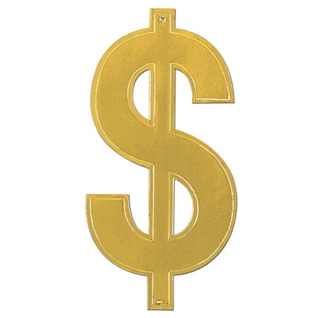 Club Pack Of 24 Gold Casino Night Foil Dollar Sign Silhouette
