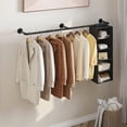 thumbnail image 5 of BueDeHai Heavy Duty Clothes Rack, Wall Mounted Garment Rack, 72'' Industrial Pipe Clothes Hanging Rod for Storage Clothes, 5 of 7