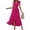 Hot Pink, variant on Sleeveless V-Neck Wrap Midi Sundress - Summer Dresses for Women 2025 Casual Dress with Ruffled Hem & Self-Tie Belt for Garden Occasions White XL