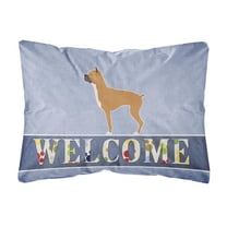 Carolines Treasures BB5557PW1216 Boxer Welcome Canvas Fabric Decorative Pillow