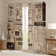thumbnail image 3 of Homewish Cowgirl Cowboy Black Out Curtains, Farmhouse Lodge Cabin Curtains Pack of 2 (42x63 Each), Vintage Fashion Newspaper Bedroom Curtains, Blackout Curtains Bedroom Decor, 3 of 6