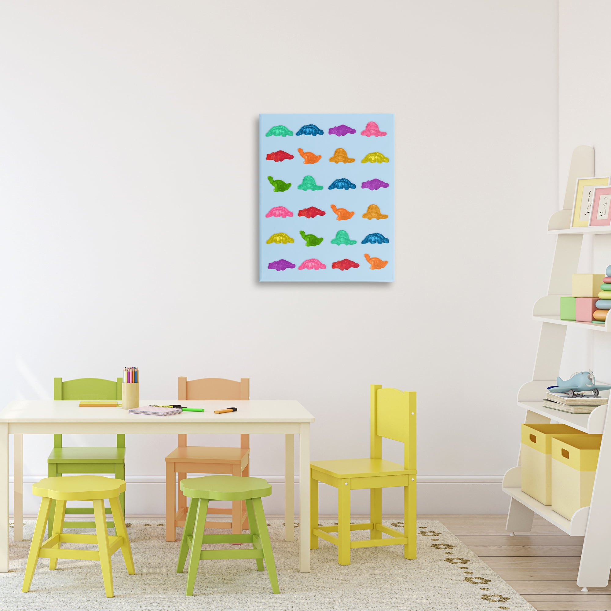 Stupell Industries Colorful Dinosaur Gummies Canvas Wall Art, design by LISH Creative