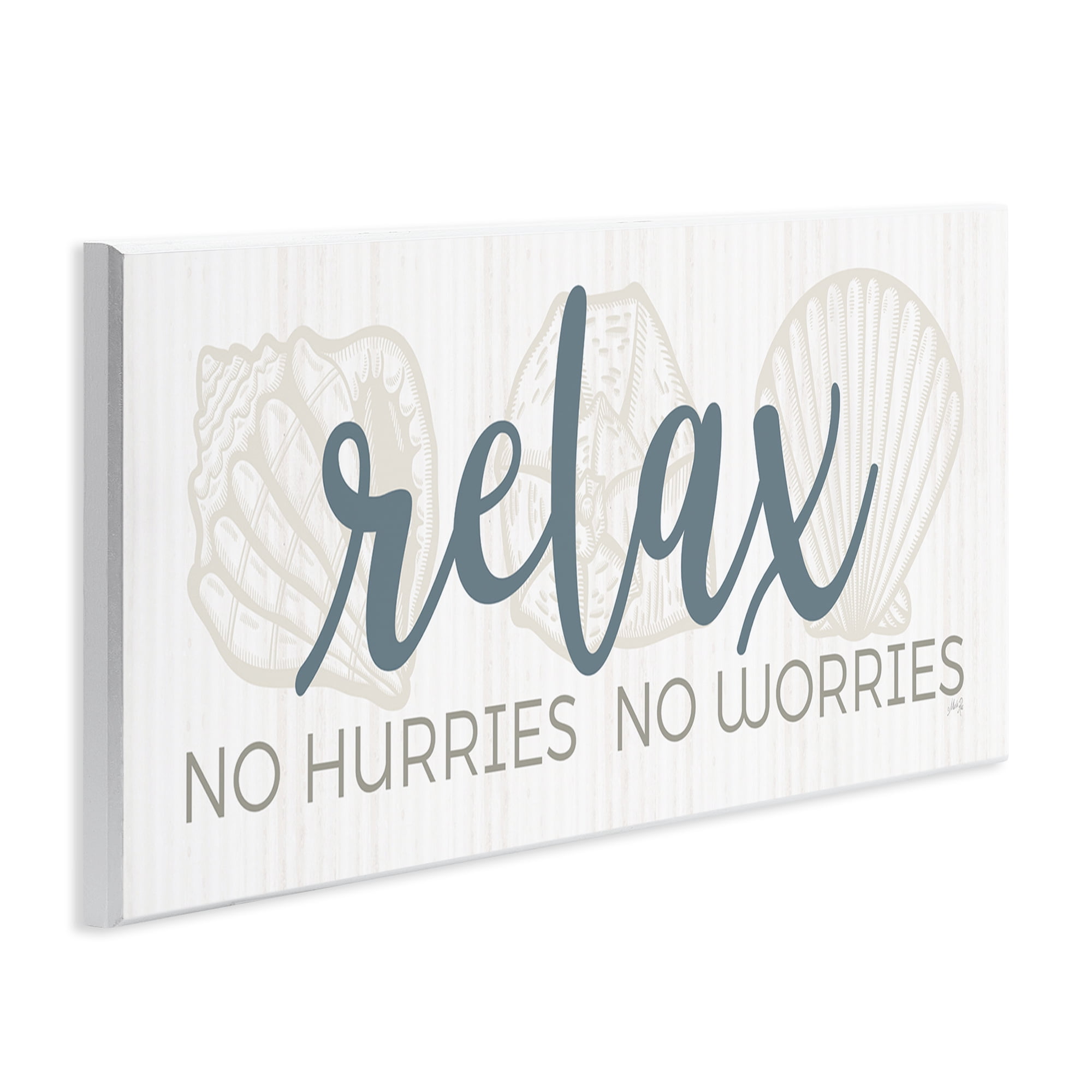 Stupell Industries No Hurries or Worries Text & Numbers Painting Unframed Art Print Wall Art, 17 x 7
