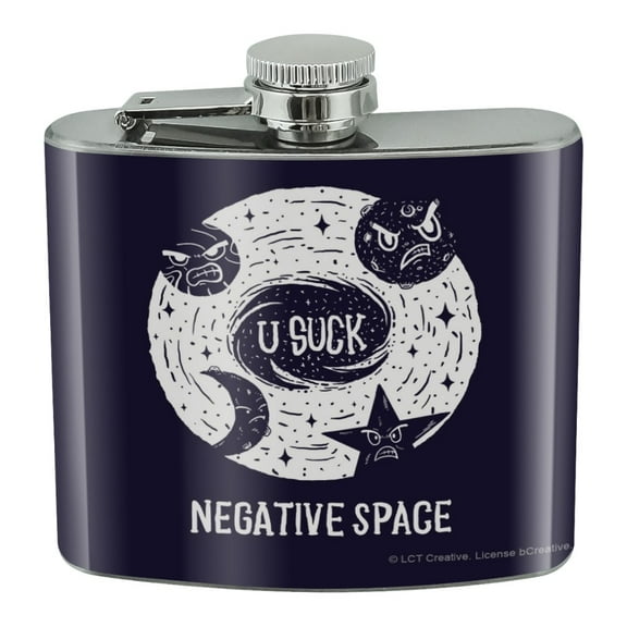 Negative Space Black Hole Funny Humor Stainless Steel 5oz Hip Drink Kidney Flask