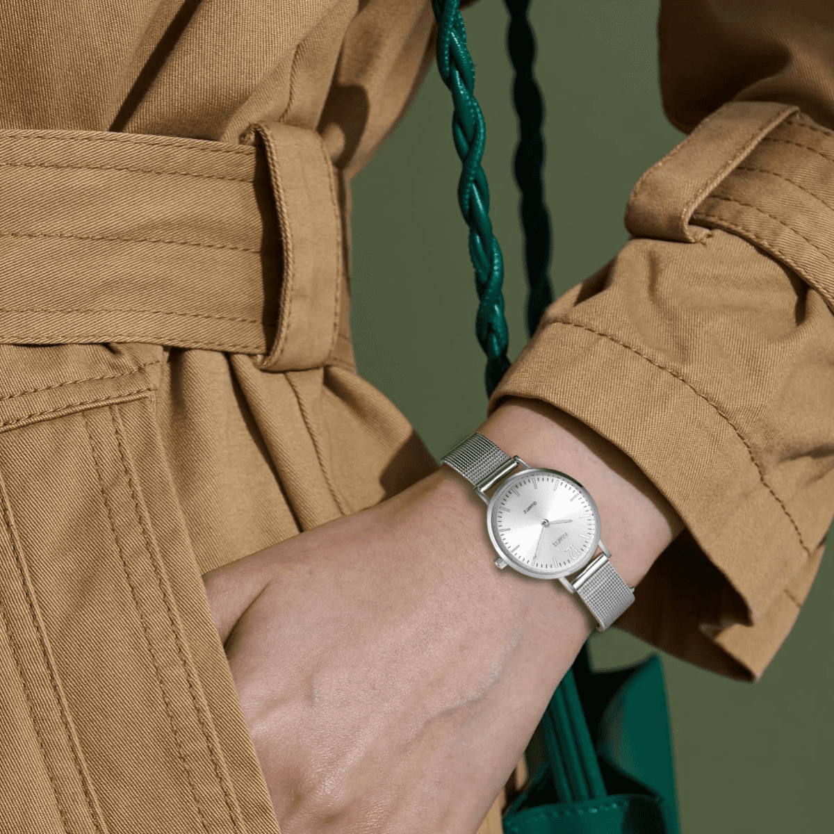 EAMTI Women's Bracelet Stainless Steel Watch, Fashion Minimalist Water Resistant Wristwatch for Women Ladies, White Case Silver Bracelet, 32mm Case