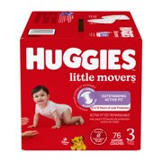 Huggies Little Movers Baby Diapers, Size 3 (16-28 lbs), 76 Count (Select for More)