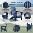 thumbnail image 6 of WestinTrends Malibu 5-Piece HDPE Adirondack Chair Outdoor Patio Square Table Conversation Set, Navy Blue, 6 of 15
