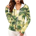 thumbnail image 2 of Warop Women's UPF 50+ Sun Protection Zip Up Hooded Long Sleeve Jacket with Irregular Print Finger Cuffs Beach Top, 2 of 5