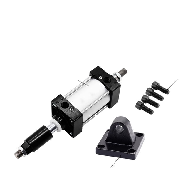 Alésage de Cylindre Pneumatique Standard 63mm Double Action Cylindres d'Air en Aluminium Course Réglable 200-300mm Grande Poussée, Multifonctionnel