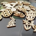thumbnail image 5 of 100pcs Happy Easter Rabbit Eggs Wood Chips Carved Embellishment Hanging Ornament, 5 of 10