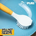 thumbnail image 4 of propuri Dish Brush Set with Bamboo Handle, Kitchen Scrub Brush,3 Pack Yellow White Black, 4 of 9