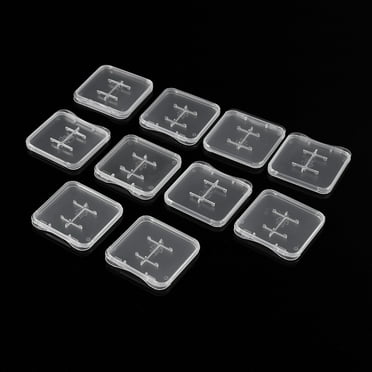 10 Pack of Clear Plastic Micro SD MiC TF Card Memory Card Case Holder for Memory Card (Case Only)