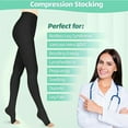 thumbnail image 4 of MARTINE MALL 2 Pairs 20-30 mmHg Compression Pantyhose Medical Footless Compression Stockings for Women,Pregnant, Teacher, Doctor(Beige+Black,L), 4 of 6