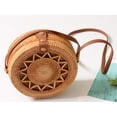thumbnail image 3 of Bolsa de Playa XMLMRY Rattan para Mujer, Hobo Redonda Mediana Dorada, 3 of 5