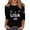 Black, variant on Women's T-Shirts America 250 Patriotic Flag Graphic Crew Neck 3/4 Sleeve Anniversary Top