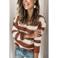 thumbnail image 3 of Pulls Décontractés Manches Longues Col Rond Couleur Patchwork Pull en Tricot Tops, 3 of 5