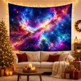 thumbnail image 3 of Blue and Magenta Nebula in a Glowing Starfield, Dramatic Celestial for Astronomy Fans, Cosmic Wall Art, Housewarming Gift, Tapestry Wall Hanging for Living Room and Studio, 3 of 7