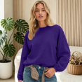 thumbnail image 2 of LIIPEE Womens Casual Solid Color Sweatshirts Autumn Cozy Long Sleeve Crew Neck Sweatshirt S-XXXL, 2 of 4