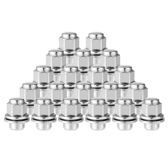 20 Pcs Wheel Lug Nuts Compatible for INFINITI EX35 G25 Chorme Plated M12x1.25 Silver Tone Tire Lugnuts